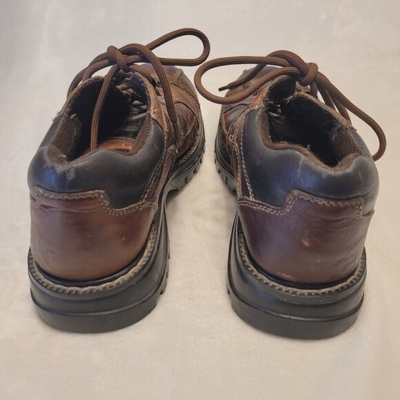 Vintage 90s GBX Cruz Oxford Shoes Men's Brown Leather Chunky Lace Up Sz 7 D - Picture 5 of 9